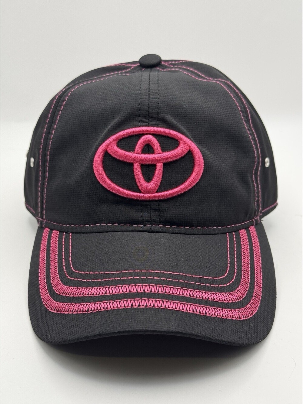Toyota Baseball Running Hat Cap Adjustable Black Hat Embroidered Pink Logo